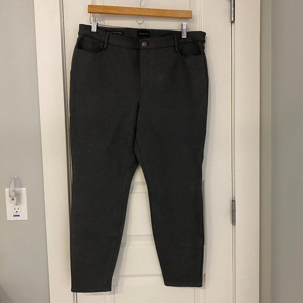 NTW Talbots Soho 5-Pocket Leggings, Size 14P, Gray